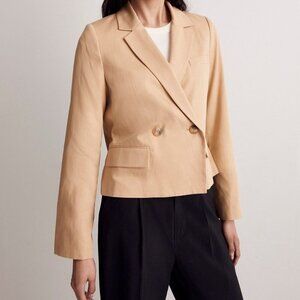 Madewell The Petite Caldwell Short Blazer in Drapeweave: in Desert Dune Size M